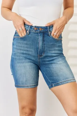 Haven Double Button Bermuda Denim Shorts