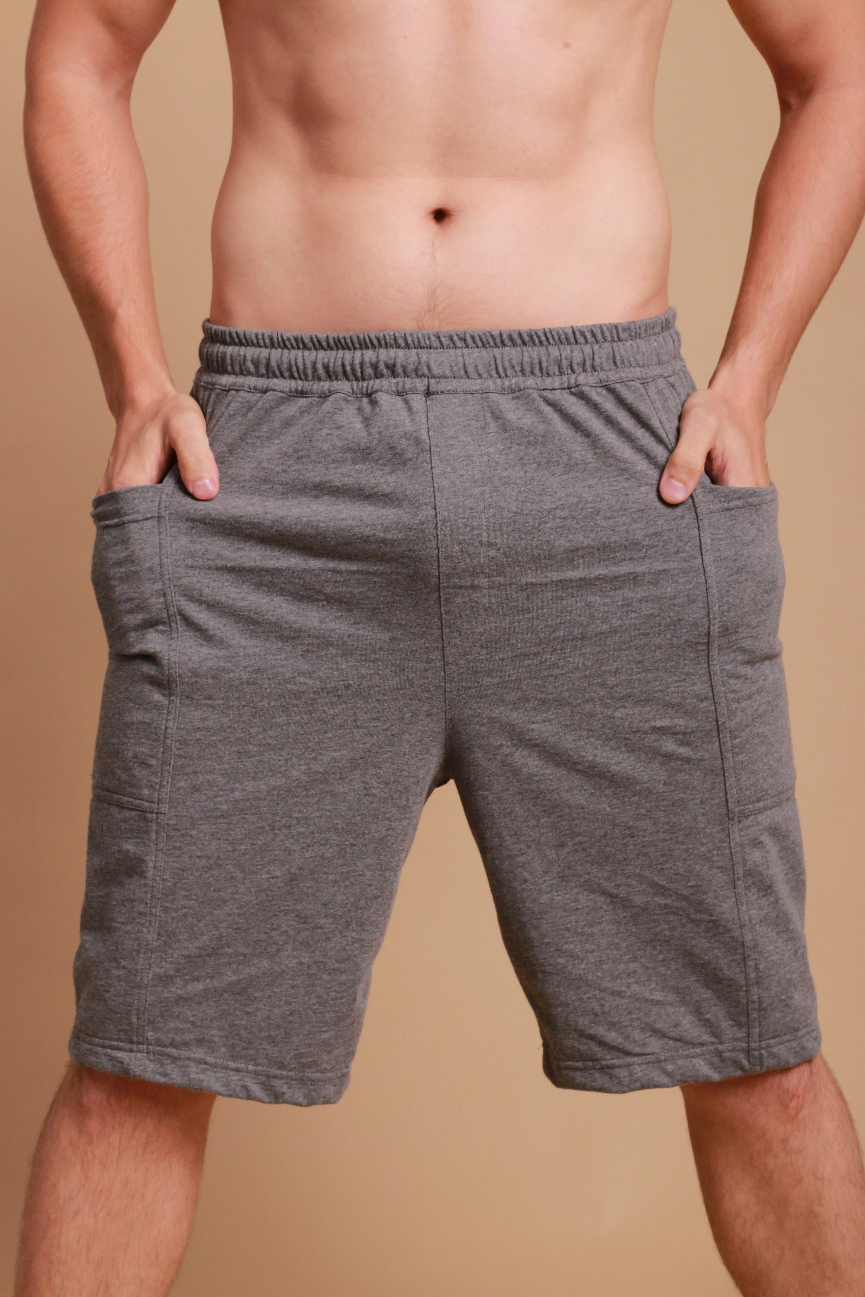 Men's Elasticized Lounge Shorts with Drawstring