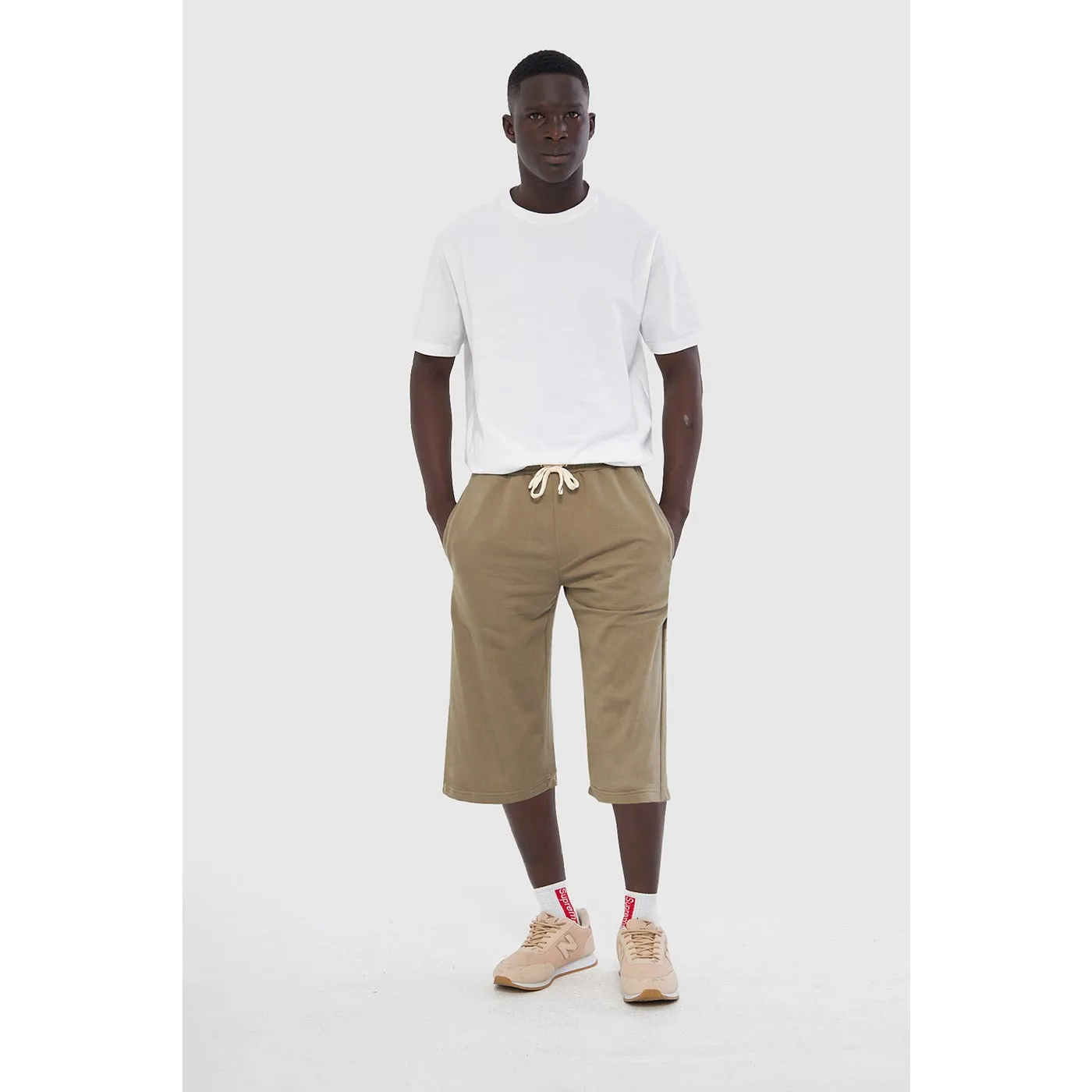 Olive 3/4 Relaxed Fit Shorts