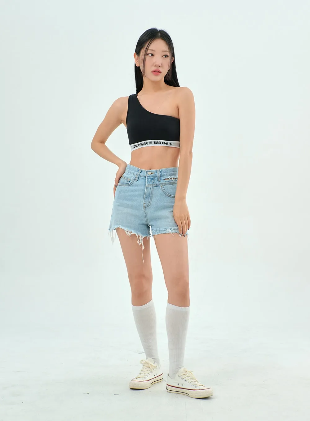 Ripped Denim Shorts BY303