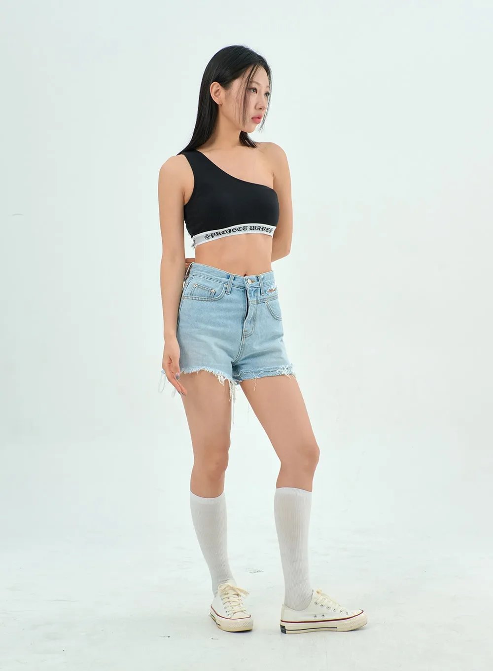 Ripped Denim Shorts BY303