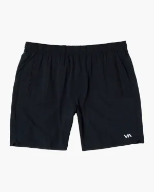 Rvca Yogger Stretch Elastic Waist Shorts 17" - Black