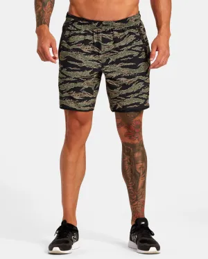 RVCA Yogger Stretch Elastic Waist Shorts 17" - TIGER CAMO