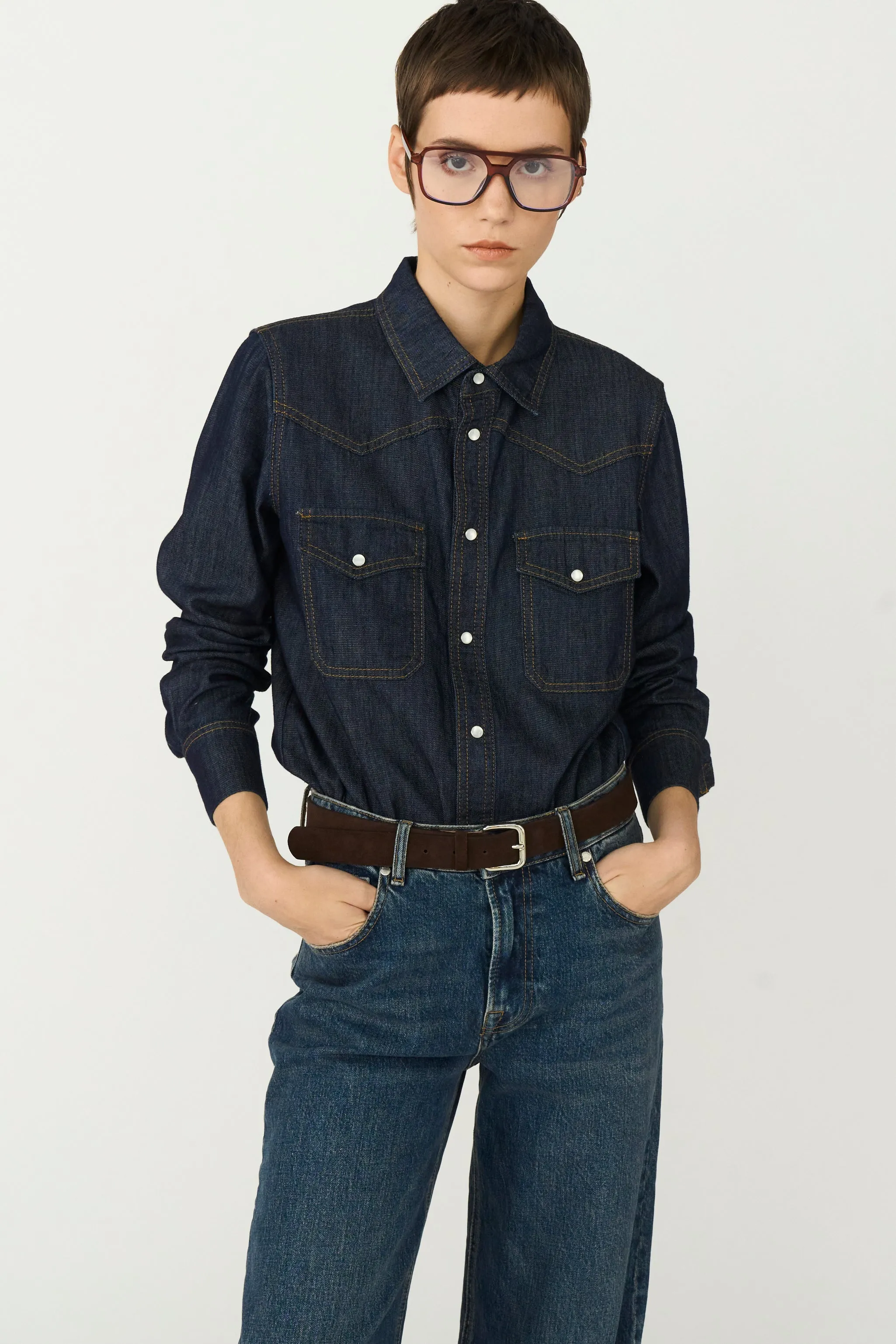 TMRW Cate Shirt - Rinse Denim