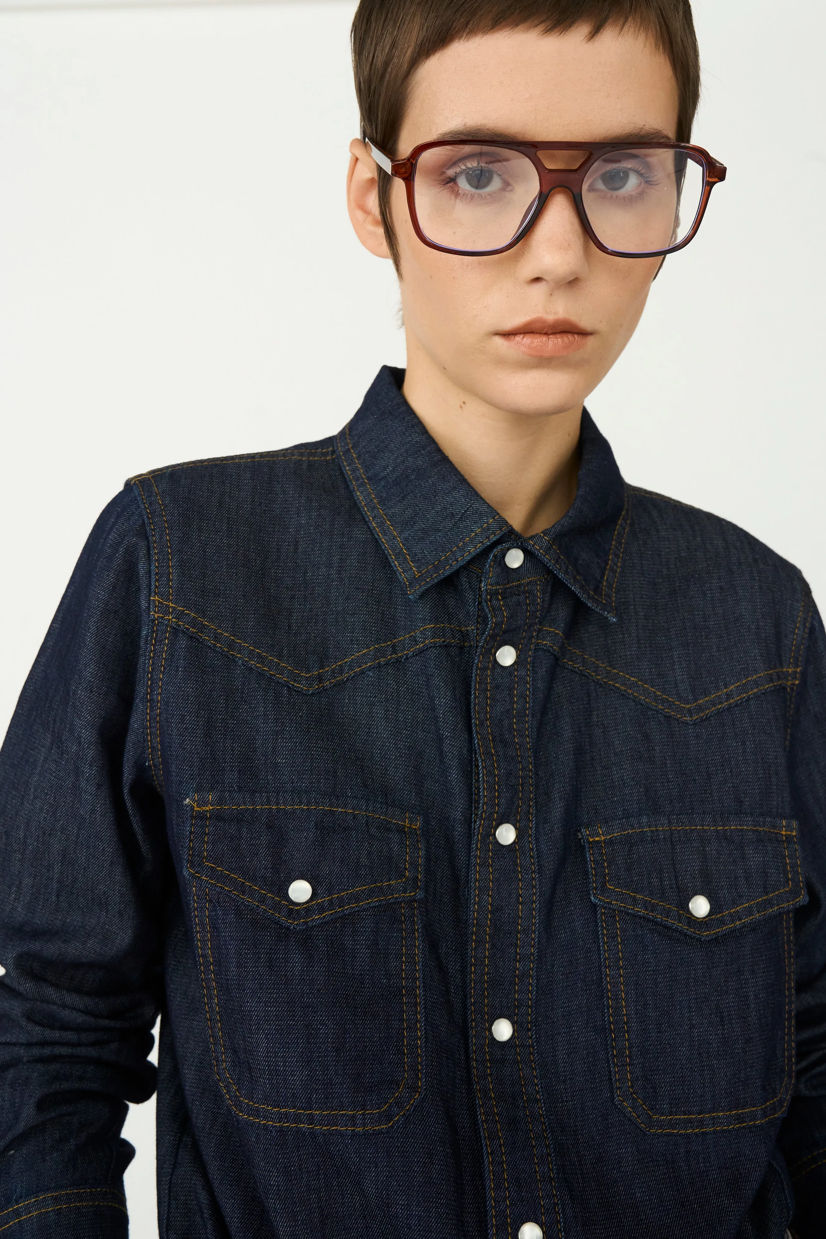 TMRW Cate Shirt - Rinse Denim