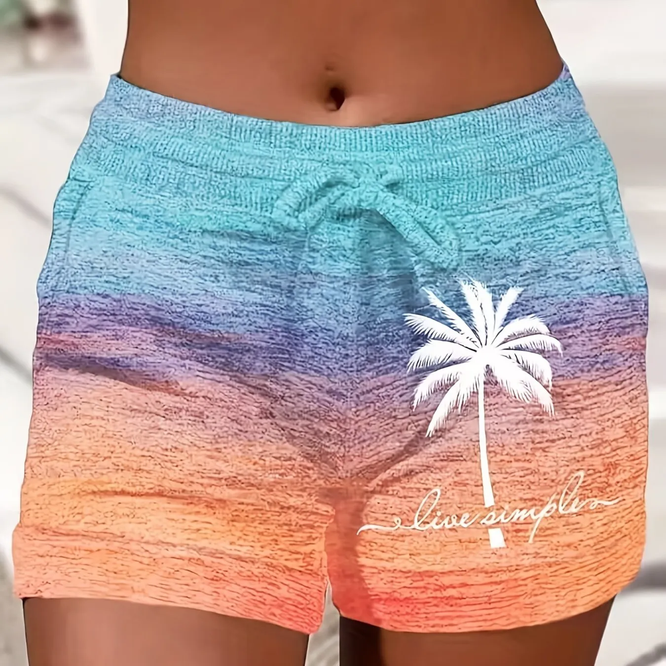 Tropical Print Slant Pocket Shorts for Spring  Summer Style