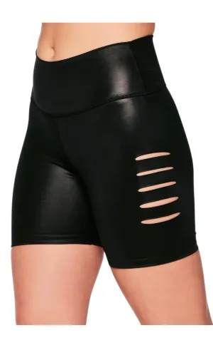 Zumba High Waisted Slashed Biker Shorts